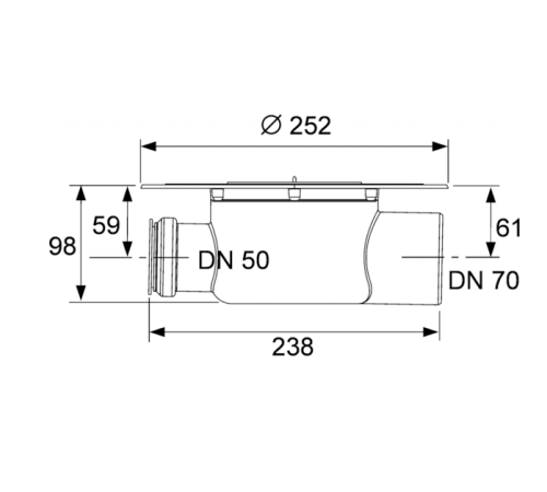 Сифон горизонтальный TECE drainpoint S DN 70 3603500