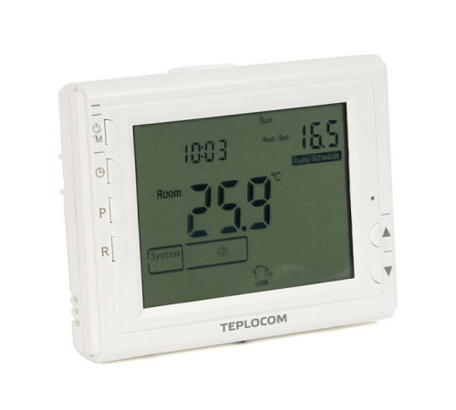 Термостат комнатный программируемый Бастион TEPLOCOM TS-Prog-2AA/8A 912