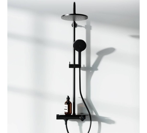 Душевая система с термостатическим смесителем-полкой AM.PM Jupiter черный матовый 977750300