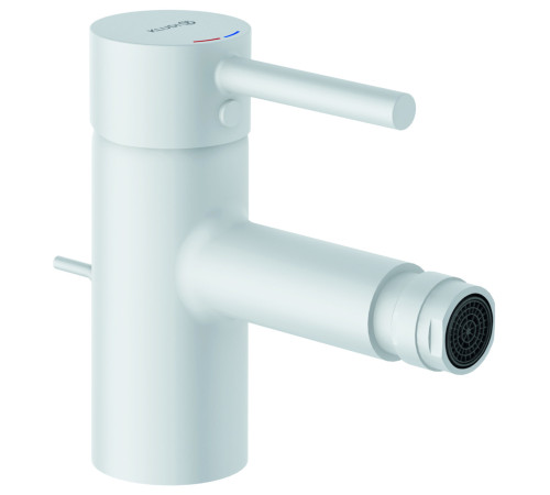 Смеситель для биде Kludi Bozz со сливным гарнитуром белый матовый 385335376