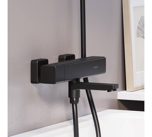 Смеситель для ванны и душа AM.PM Gala с термостатом черный матовый F533000300