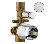 Внутренняя часть смесителя для душа Plumberia Selection IXO 2 выхода белый матовый INT0036BO