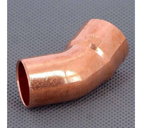 Угол медный 45 градусов однораструбный под пайку Viega 22 мм 100605