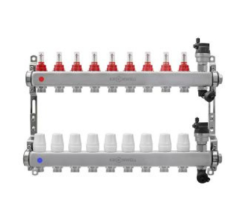 Блок коллекторный Kromwell 1 из нержавеющей стали с расходомерами 9 выходов 3/4 EK KW.SM6000695