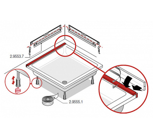 Шумоизоляционная лента для ванн и поддонов Laufen 3.3 м 2.9555.1.000.000.1