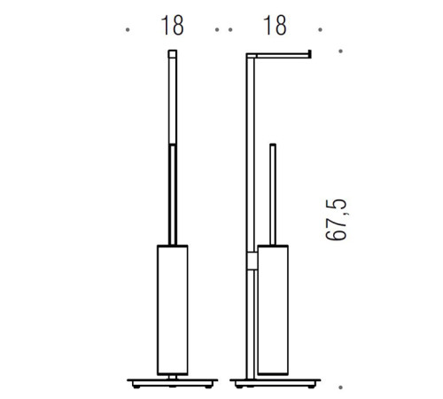 Стойка с ершом и держателем т/б Colombo Design MiniQ 18x18x67.5 см PVD B5018.HPS1-RNE