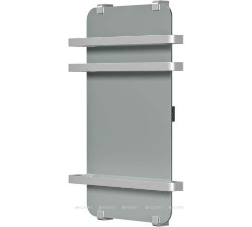 Полотенцесушитель водяной Allen Brau INFINITY 800х440 мм зеркальный с рейлингом 2.0 серебро браш 00325643