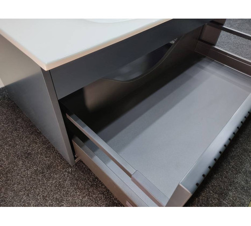 Комплект мебели для ванной Tiffany World Shape 122x52 см подвесной серый матовый SHAP120-G/548001 RAL 7016