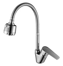 Смеситель для кухни Rossinka Silvermix S35-26 с гибким изливом хром S35-26