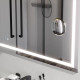 Зеркало настенное AM.PM Gem с LED-подсветкой часами и косметическим зеркалом 80 см M91AMOX0803WG