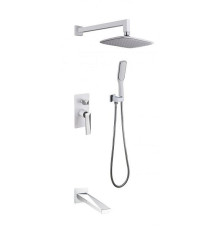 Смеситель для ванны Boheme Venturo встраиваемый с изливом белый глянцевый/хром 374-W-2