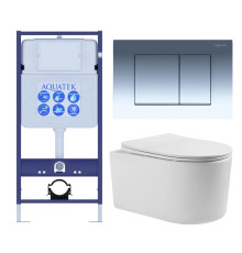 Комплект инсталляции 4 в 1 Aquatek Мия-010 рама Standard INS-0000012 и унитаз AQ2004-00 МИЯ-010 4в1