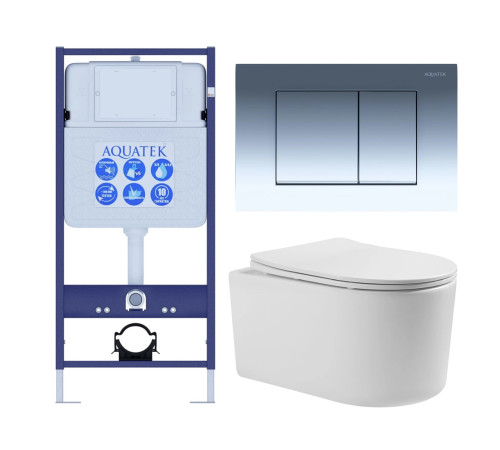 Комплект инсталляции 4 в 1 Aquatek Мия-010 рама Standard INS-0000012 и унитаз AQ2004-00 МИЯ-010 4в1