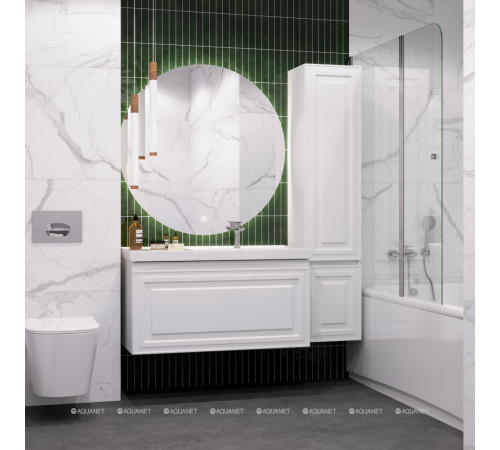 Тумба под раковину Aquanet Агата 100 1 ящик белый сатин 00345483