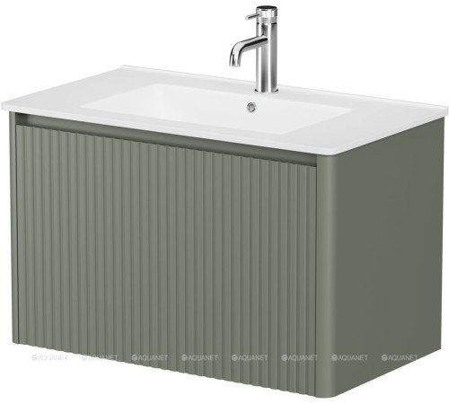 Тумба под раковину Allen Brau GRAVITY 80 1 ящик с фрезеровкой олива матовый 1.370017.CGM