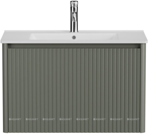 Тумба под раковину Allen Brau GRAVITY 80 1 ящик с фрезеровкой олива матовый 1.370017.CGM