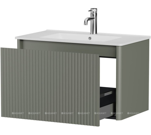 Тумба под раковину Allen Brau GRAVITY 80 1 ящик с фрезеровкой олива матовый 1.370017.CGM