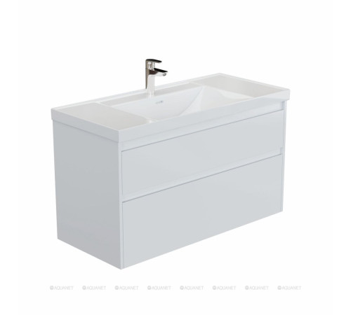 Тумба под раковину Aquanet Nova Lite 2.0 110 2 ящика белый глянец 00346314