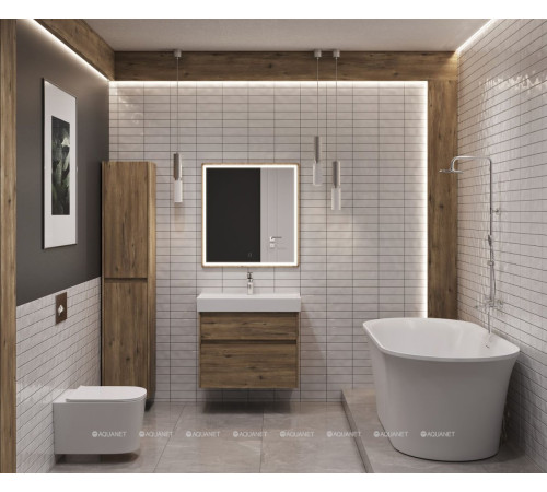 Тумба с раковиной Aquanet Nova Lite 2.0 75 2 ящика дуб рустикальный 00348194