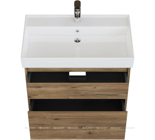 Тумба с раковиной Aquanet Nova Lite 2.0 75 2 ящика дуб рустикальный 00348194
