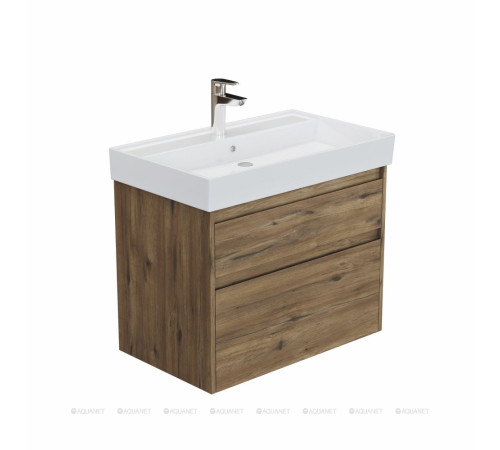 Тумба с раковиной Aquanet Nova Lite 2.0 75 2 ящика дуб рустикальный 00348194