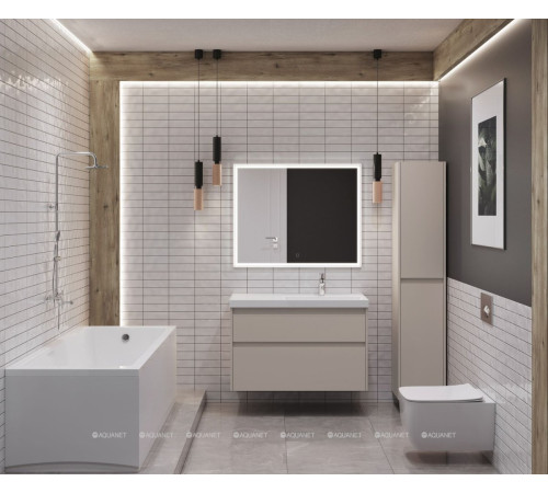 Тумба под раковину Aquanet Nova Lite 2.0 100 R 2 ящика бежевый 00346326