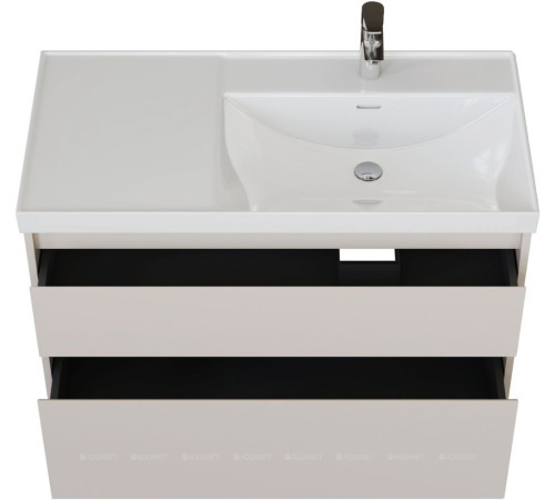 Тумба под раковину Aquanet Nova Lite 2.0 100 R 2 ящика бежевый 00346326