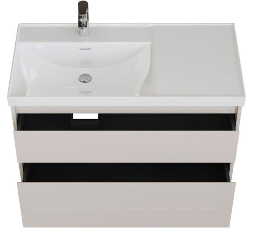 Тумба под раковину Aquanet Nova Lite 2.0 100 L 2 ящика бежевый 00346327