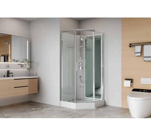 Душевая кабина Aquanet Passion P 3.0 900x900 мм пентагональная зеркало хром Набор 00348370