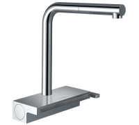 Смеситель для кухни hansgrohe Aquno Select M81 с выдвижным Г-изливом и sBox хром 73830000