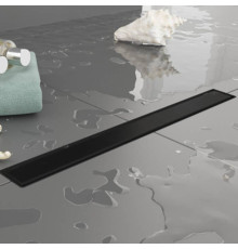 Трап душевой Plumberia Selection PS LINEAR 6x80 мм комбинированный затвор черный матовый PSL80NO