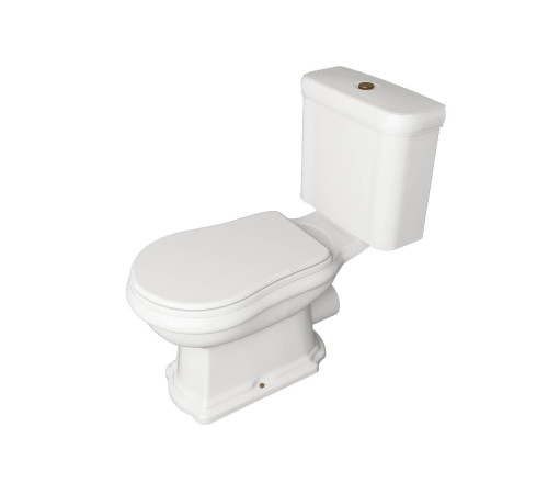 Унитаз-моноблок Kerasan Retro 72х38.5 см слив в стену белый/бронза 101301/760393/108101