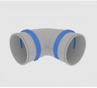 Отвод 90° Heliroma Flexag 75 мм FL75-PP90
