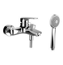 Смеситель для ванны и душа Laufen Laurin настенный с душем Stella и шлангом 160 см хром HF500760100600