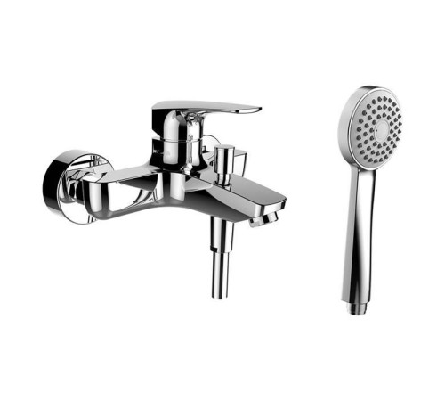 Смеситель для ванны и душа Laufen Laurin настенный с душем Stella и шлангом 160 см хром HF500760100600