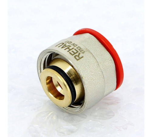 Соединитель обжимной REHAU RAUTHERM S 17x2.0 мм - 3/4 EK никелированный 250607