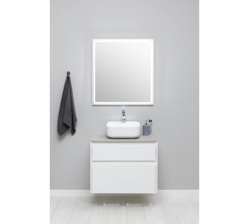 Тумба с раковиной Aquanet Nova Lite 75 2 ящика белый глянец 00245244