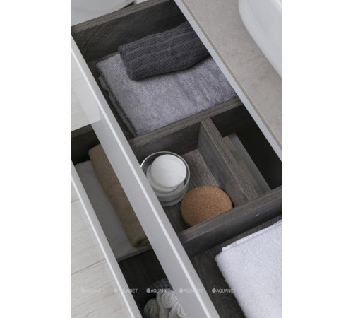 Тумба с раковиной Aquanet Nova Lite 75 2 ящика белый глянец 00245244