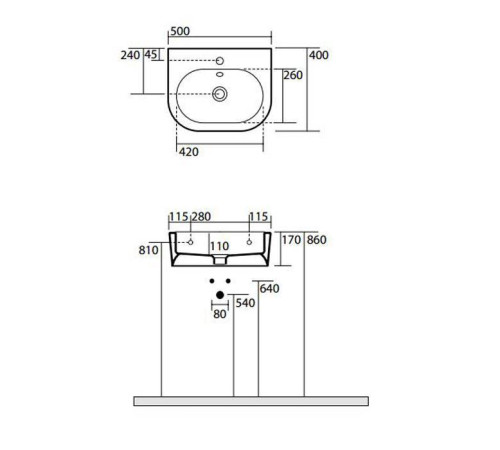 Раковина Kerasan Flo 50х40 см 314101