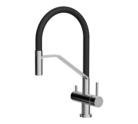 Смеситель для кухни Omoikiri Akeno BN-BL с гибким изливом и каналом для фильтра нержавеющая сталь 4994544