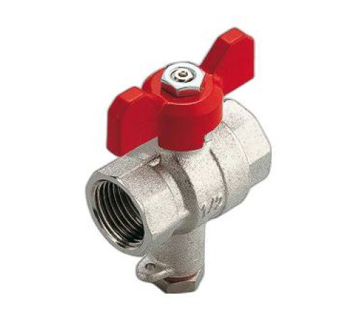Кран шаровой Tiemme полнопроходной с креплением для температурного зонда 1/2 ВР-ВР бабочка 2980006