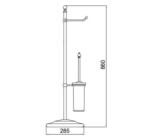 Стойка напольная Sbordoni Piantane 86 см с ершиком и держателем бумаги матовая бронза SB128BT