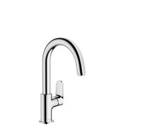 Смеситель для раковины Hansgrohe Vernis Blend однорычажный с поворотным изливом и сливным гарнитуром хром 71554000