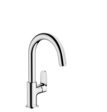 Смеситель для раковины Hansgrohe Vernis Blend однорычажный с поворотным изливом и сливным гарнитуром хром 71554000