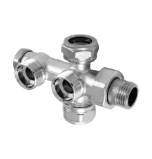 Узел нижний Tiemme для двухтрубных систем 1/2х24х19 100% подача из стены 3370006