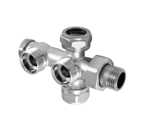 Узел нижний Tiemme для двухтрубных систем 1/2х24х19 100% подача из стены 3370006