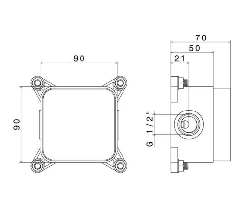 Встраиваемая часть напольного смесителя Newform для раковины и ванны 1/2 27819.00.000