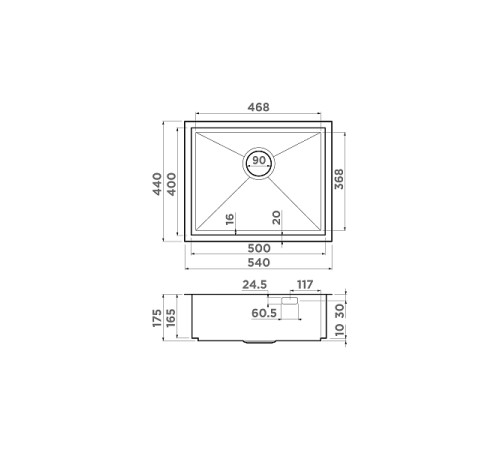Кухонная мойка Omoikiri Kasen 54-16-INT-LG светлое золото 54x44 см 4997060