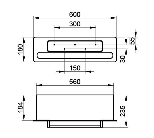 Полка для полотенец Keuco Edition 400 600 мм антрацит 11575 170011