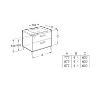 Тумба под раковину Roca The Gap Original 600 мм белый матовый ZRU9302734